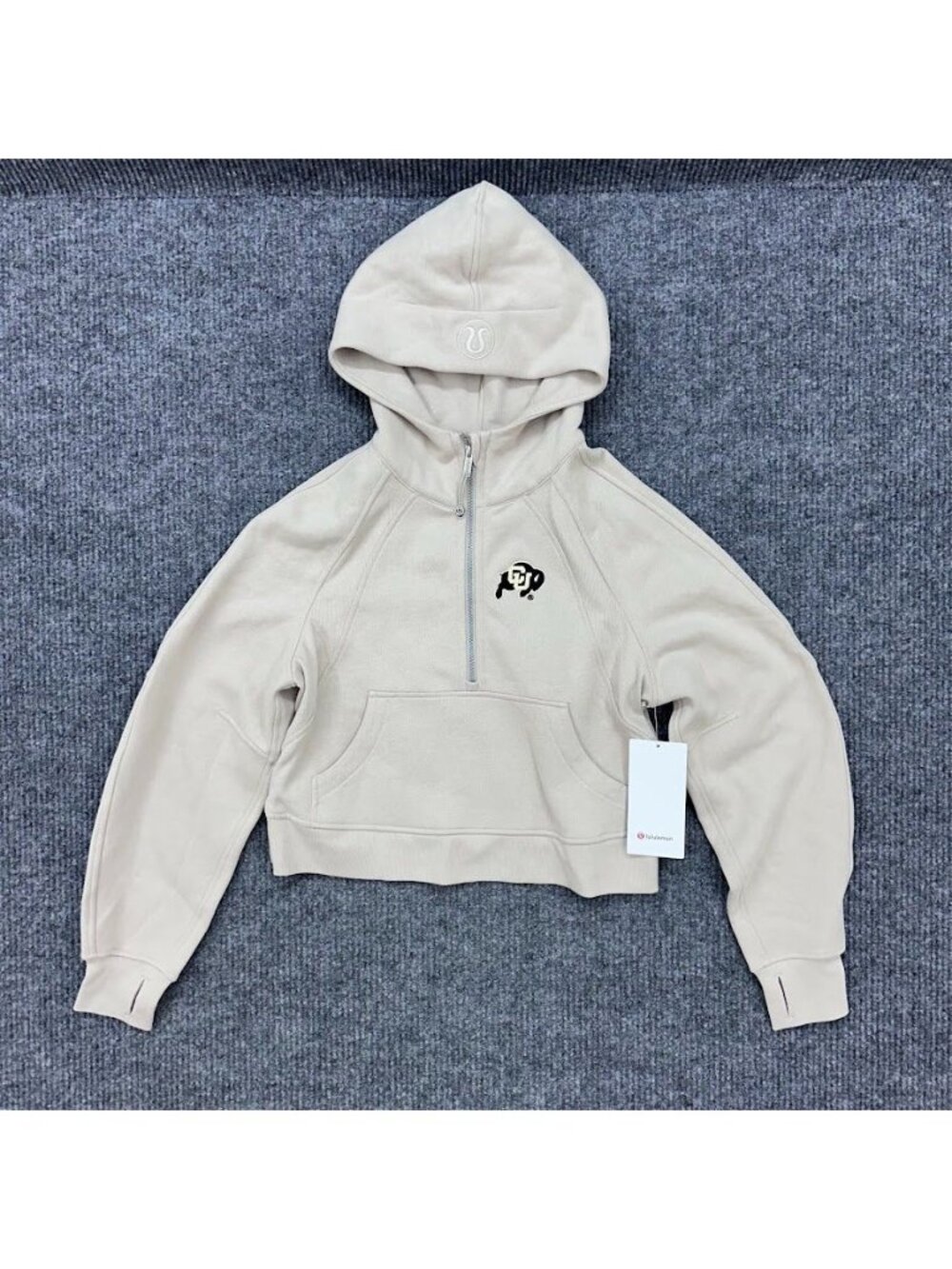 Lululemon Scuba Oversized Half Zip Crop Hoodie CU Boulder College Women XS/S NEW